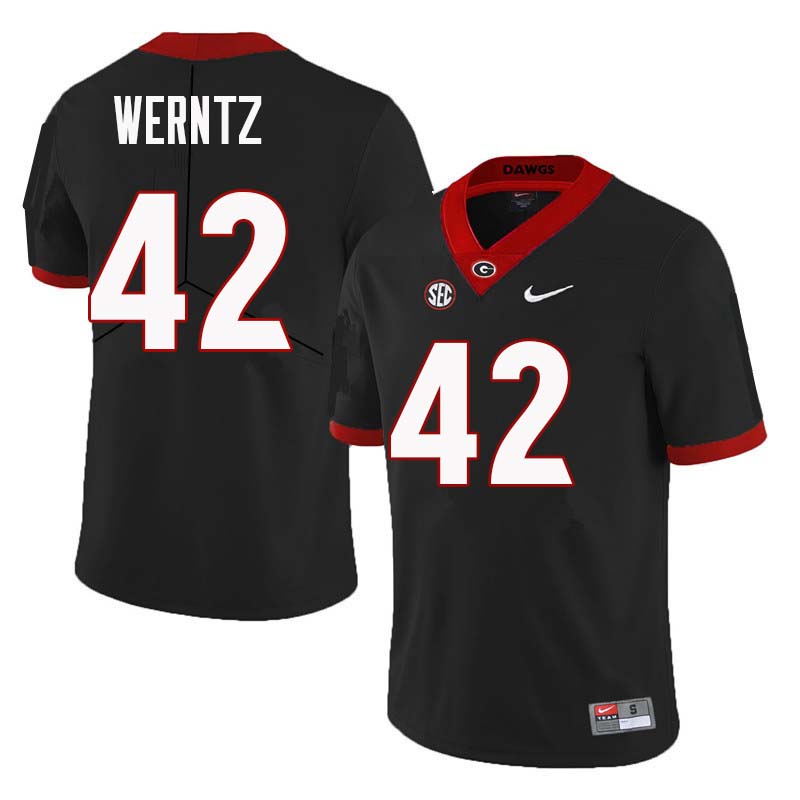 Men Georgia Bulldogs #42 Mitchell Werntz College Football Jerseys Sale-Black
